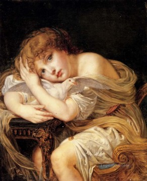 La Jeune Fille A La Colombe retrato Jean Baptiste Greuze Pinturas al óleo